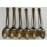 A SET OF SIX BIRMINGHAM HALLMARKED SILVER TEASPOONS, TOTAL WEIGHT 104G