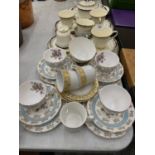 A QUANTITY OF VINTAGE CHINA CUPS, SAUCERS, SIDE PLATES, ETC TO INCLUDE MINTON 'CONSORT'