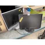 TWO 19" TELEVISIONS TO INCLUDE AN HITACHI AND A TEVION