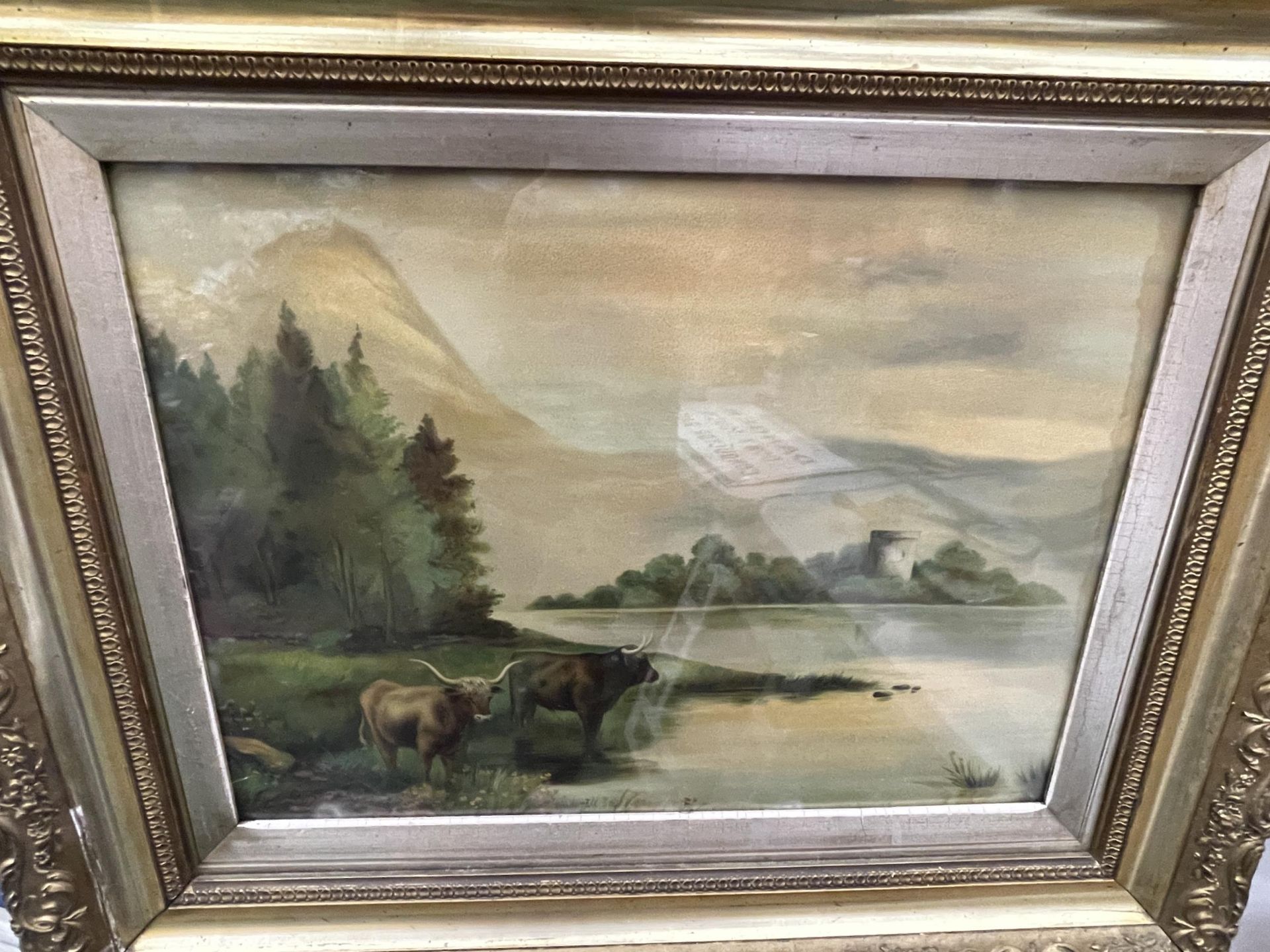 A PAIR OF 19TH CENTURY GILT FRAMED HIGHLAND CATTLE WATERCOLOURS - Bild 4 aus 4