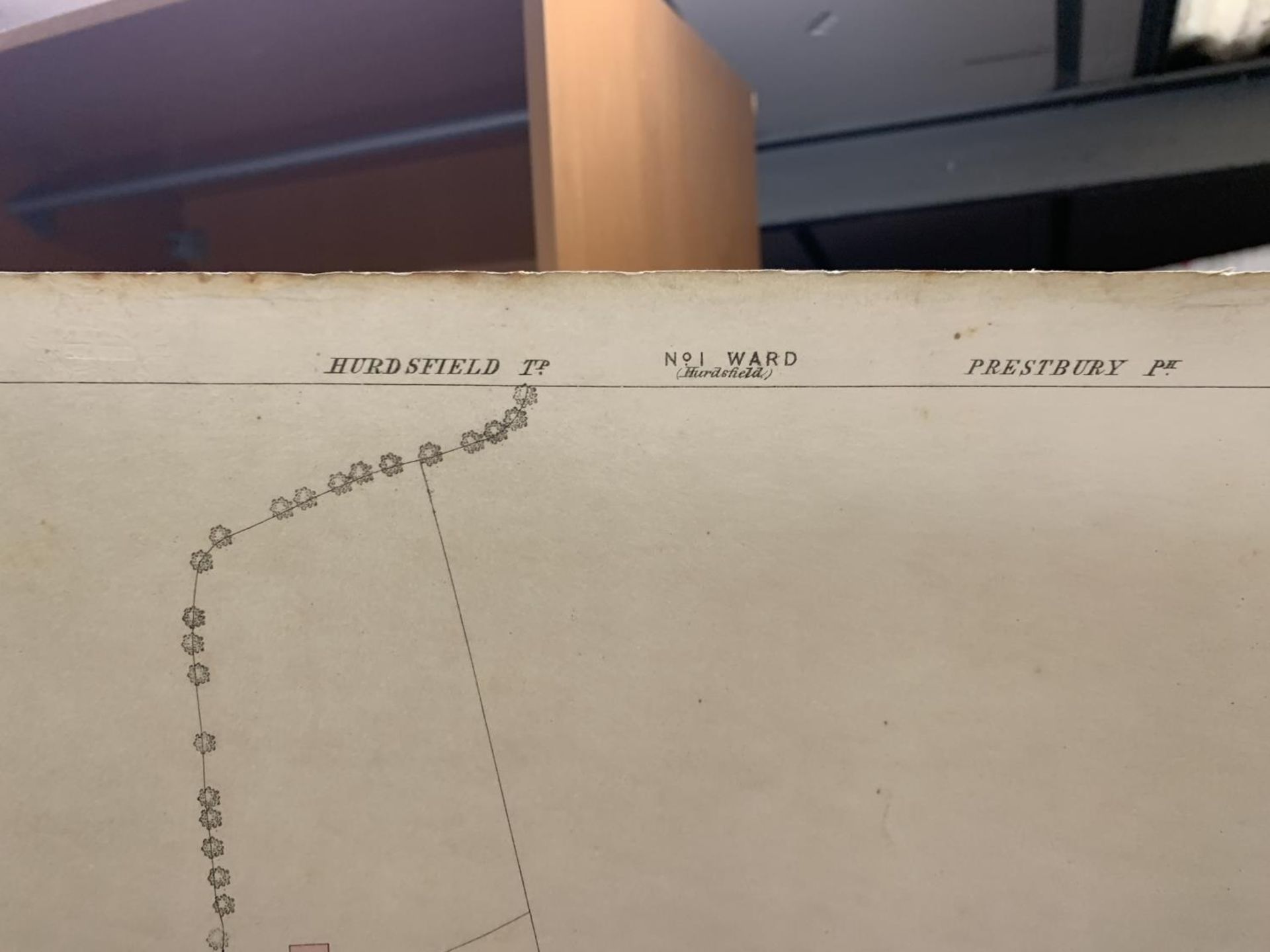 A COLOURED ANTIQUARIAN ORDNANCE SURVEY MAP 1872 OF PRESTBURY AND HURDSFIELD, CHESHIRE, AN 1877 - Image 6 of 8