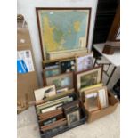 A LARGE ASSORTMENT OF FRAMED PRINTS AND PICTURES