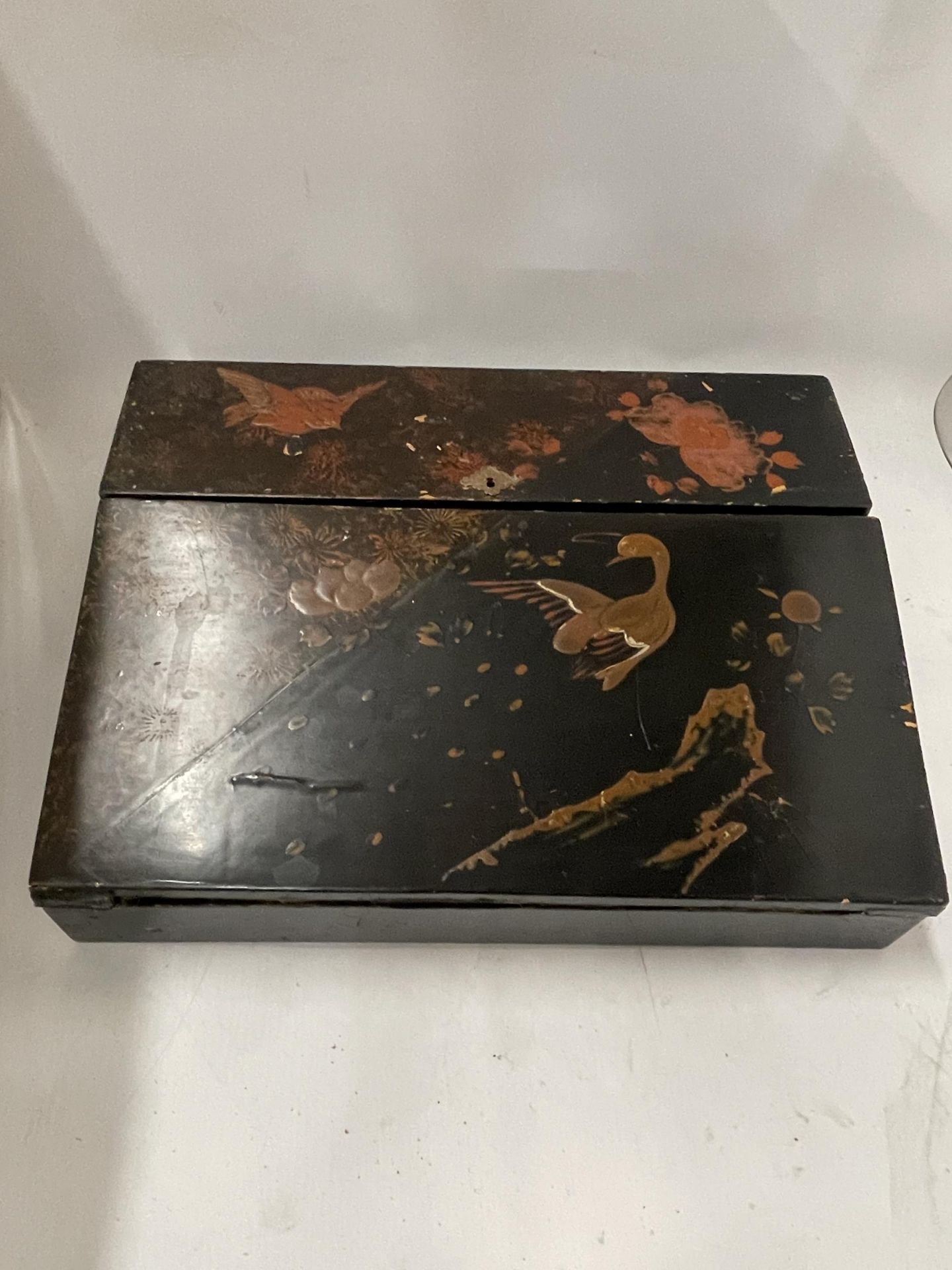 A VINTAGE JAPANESE LACQUERED WRITING SLOPE