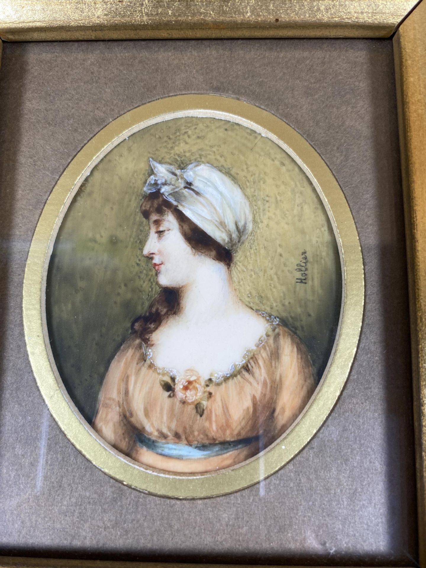 A HAND HIGHLIGHTED PORTRAIT OF A LADY, SIGNED, IN LATER GILT FRAME, 19 X 17CM - Image 2 of 8