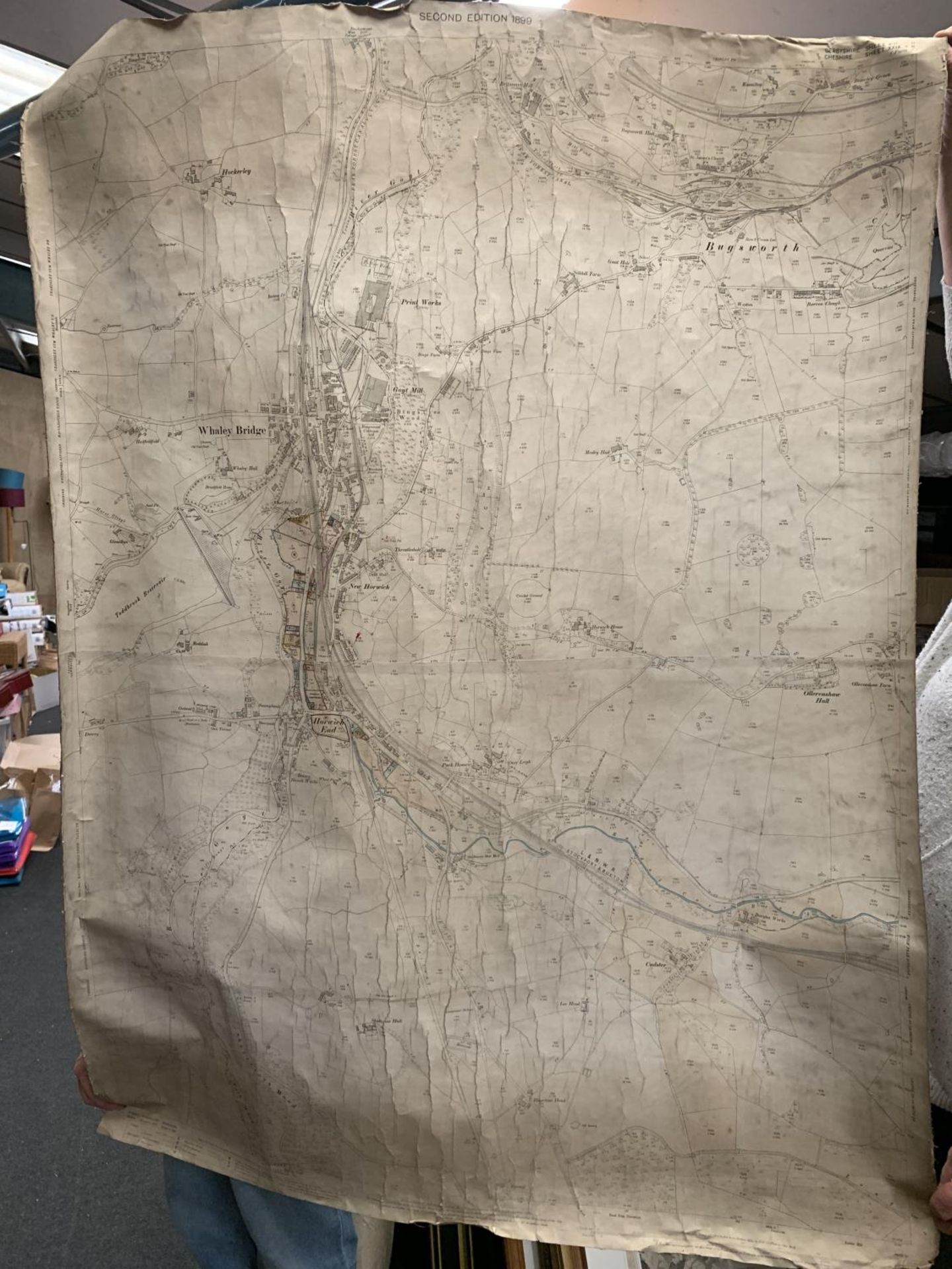 A VINTAGE ORDNANCE MAP OF CHEADLE TO INCORORATE HAZEL GROVE, PLUS A SECOND EDITION 1899 MAP OF - Image 4 of 9