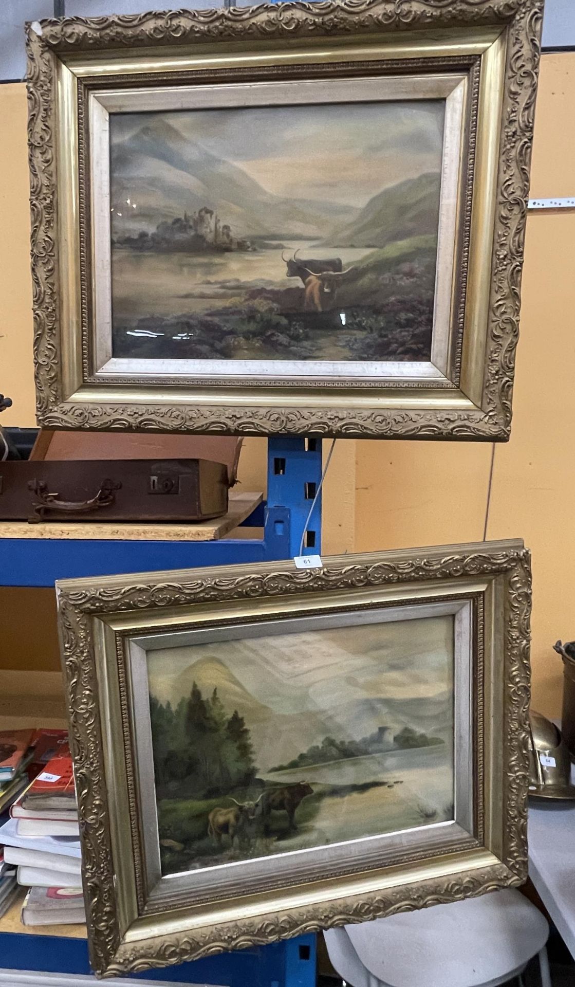 A PAIR OF 19TH CENTURY GILT FRAMED HIGHLAND CATTLE WATERCOLOURS