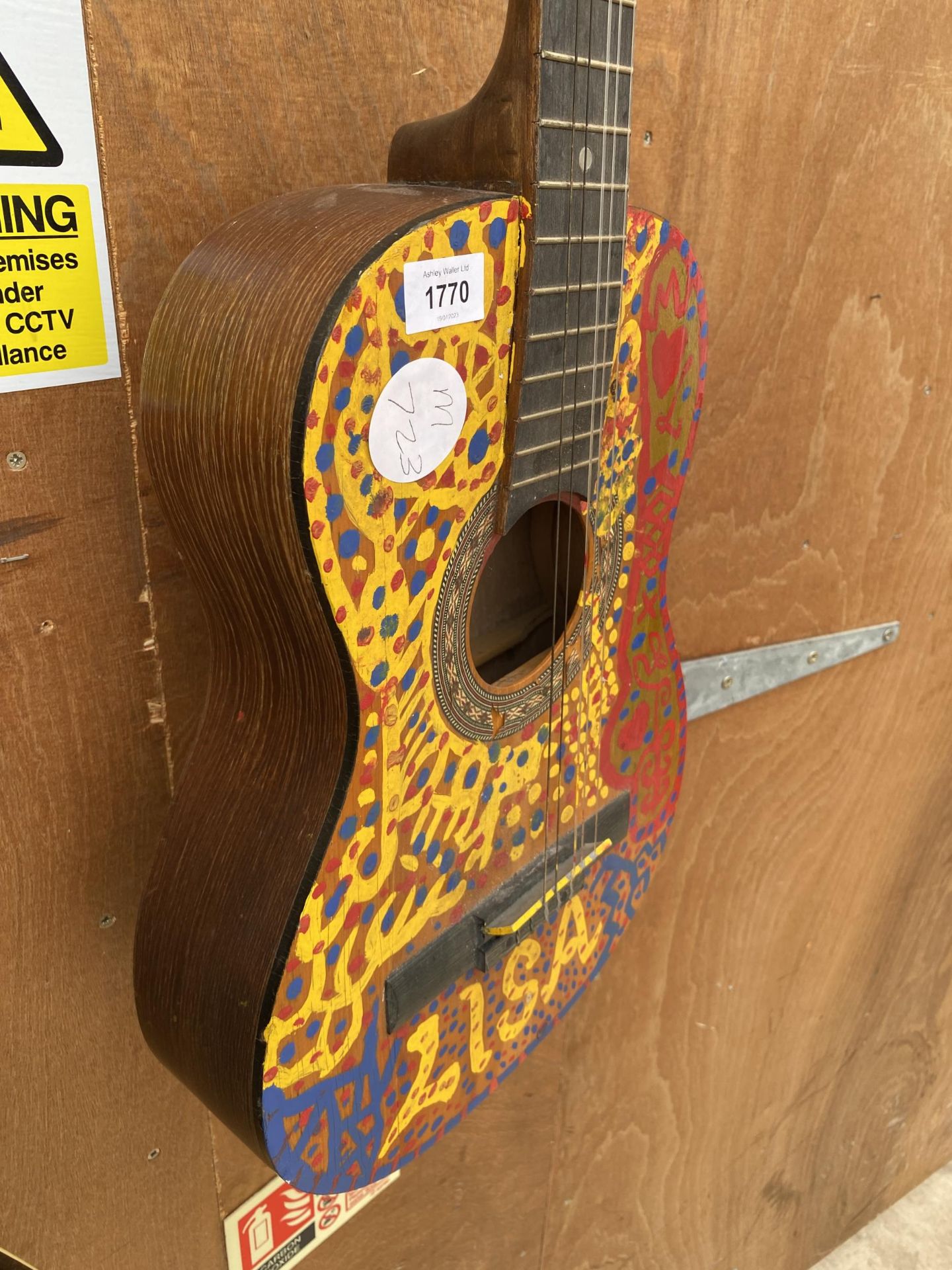 A PAINTED ENCORE ACOUSTIC GUITAR - Image 2 of 3