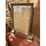 A VINTAGE BRASS SWING FRAME DRESSING TABLE MIRROR