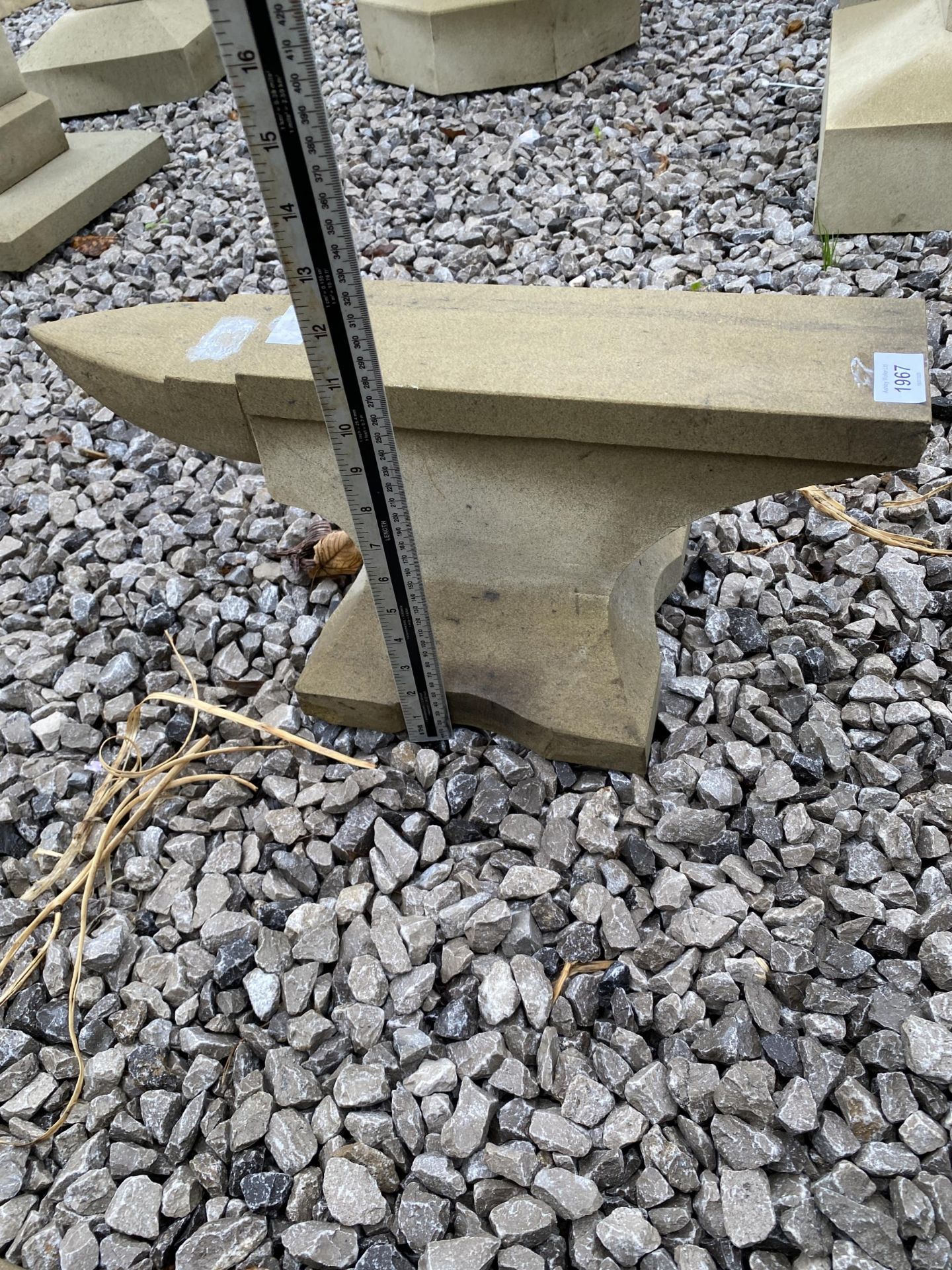 A DECORATIVE YORK STONE ANVIL - Image 2 of 2