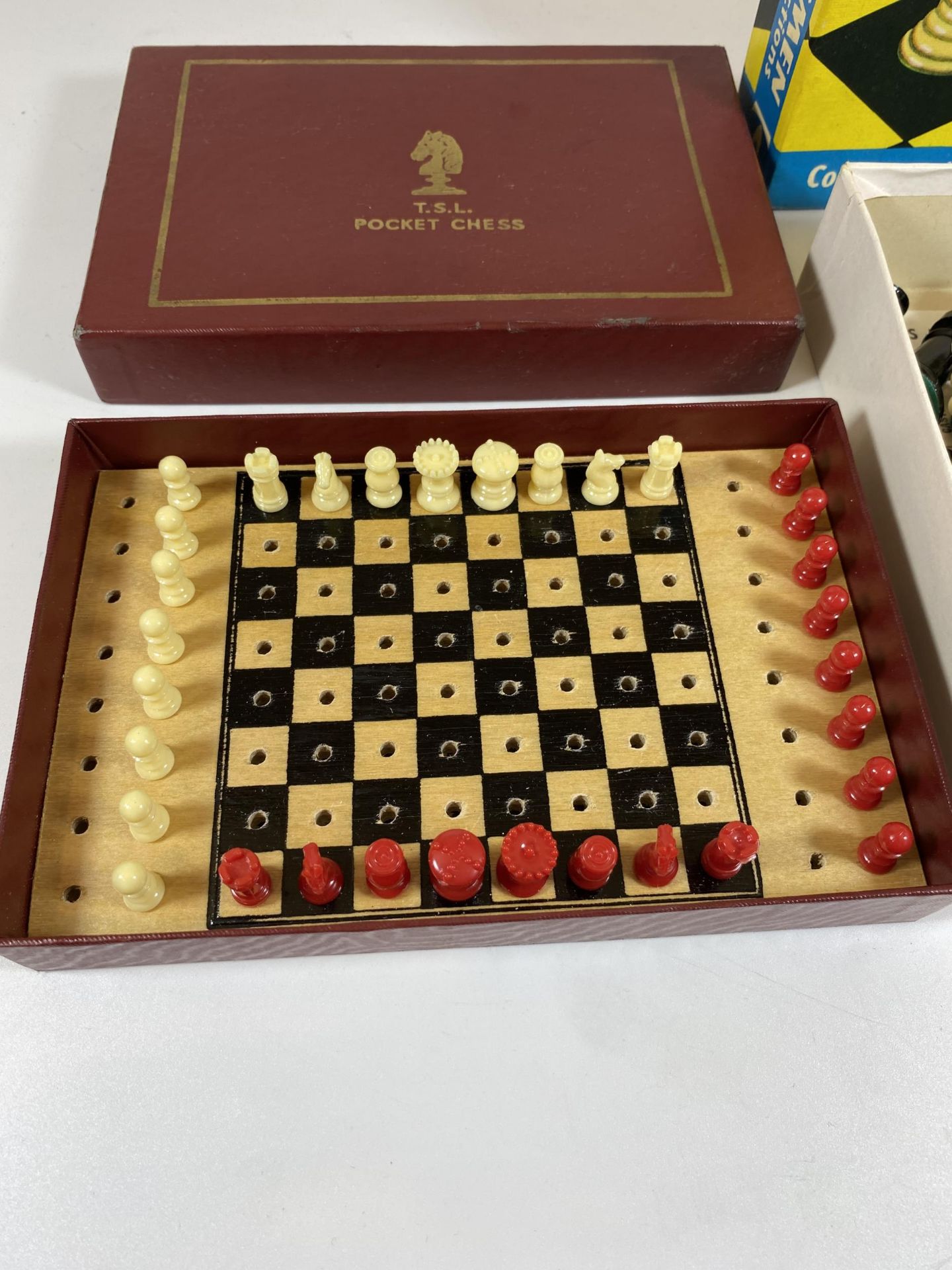 TWO CHESS SETS - BOXED PLASTIC CHESSMEN AND T.S.L TRAVELLING SET, BOTH COMPLETE - Image 2 of 4