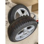 TWO MINI ALLOY WHEELS WITH 195/55 R16 TYRES