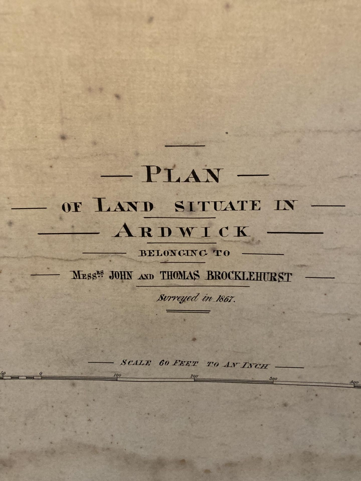 THREE VINTAGE 1882 PLANS OF LAND SITUATE IN ARWICK BELONGING TO W J BROCKLEHURST ESQ AND MESSRS JOHN - Image 6 of 7