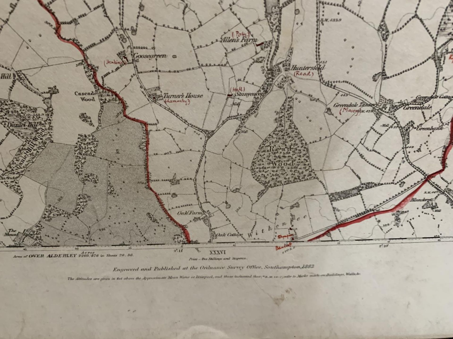 AN ANTIQUARIAN ORDNANCE SURVEY MAP OF STOCKPORT (DISLEY) CHESHIRE, A REVISION OF 1907 WITH ADDITIONS - Image 5 of 10