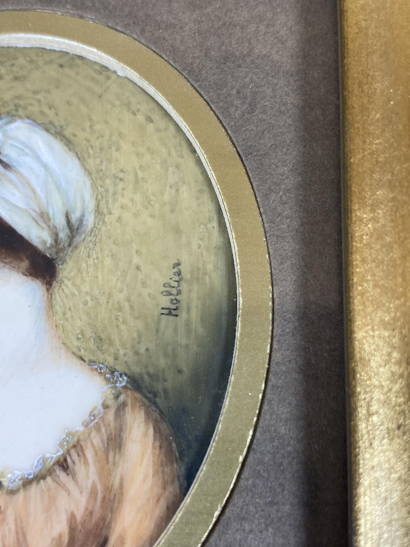 A HAND HIGHLIGHTED PORTRAIT OF A LADY, SIGNED, IN LATER GILT FRAME, 19 X 17CM - Image 5 of 8