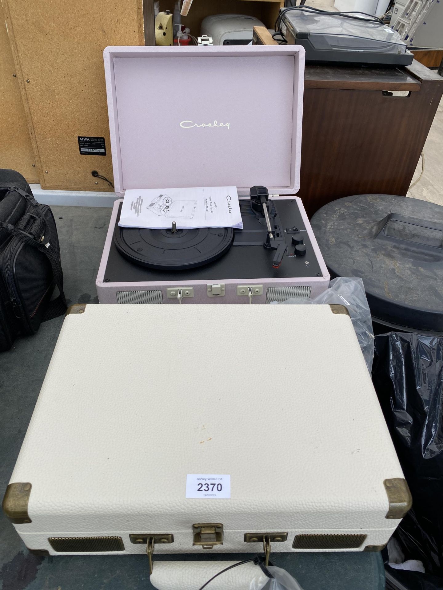 TWO PORTABLE CROSLEY TURNTABLES