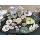 AN ASSORTMENT OF ITEMS TO INCLUDE PLATES AND VASES ETC