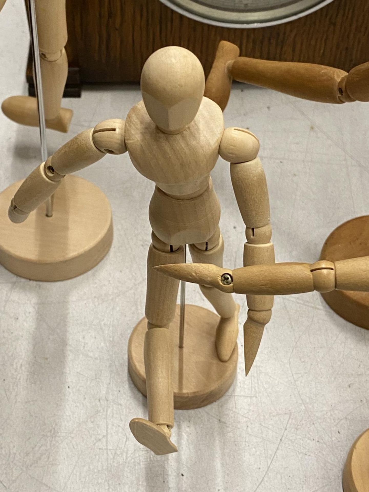 FOUR WOODEN ARTICULATED ARTISTS MODELS - Image 2 of 3