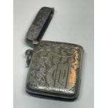 A HALLMARKED BIRMINGHAM SILVER VESTA CASE