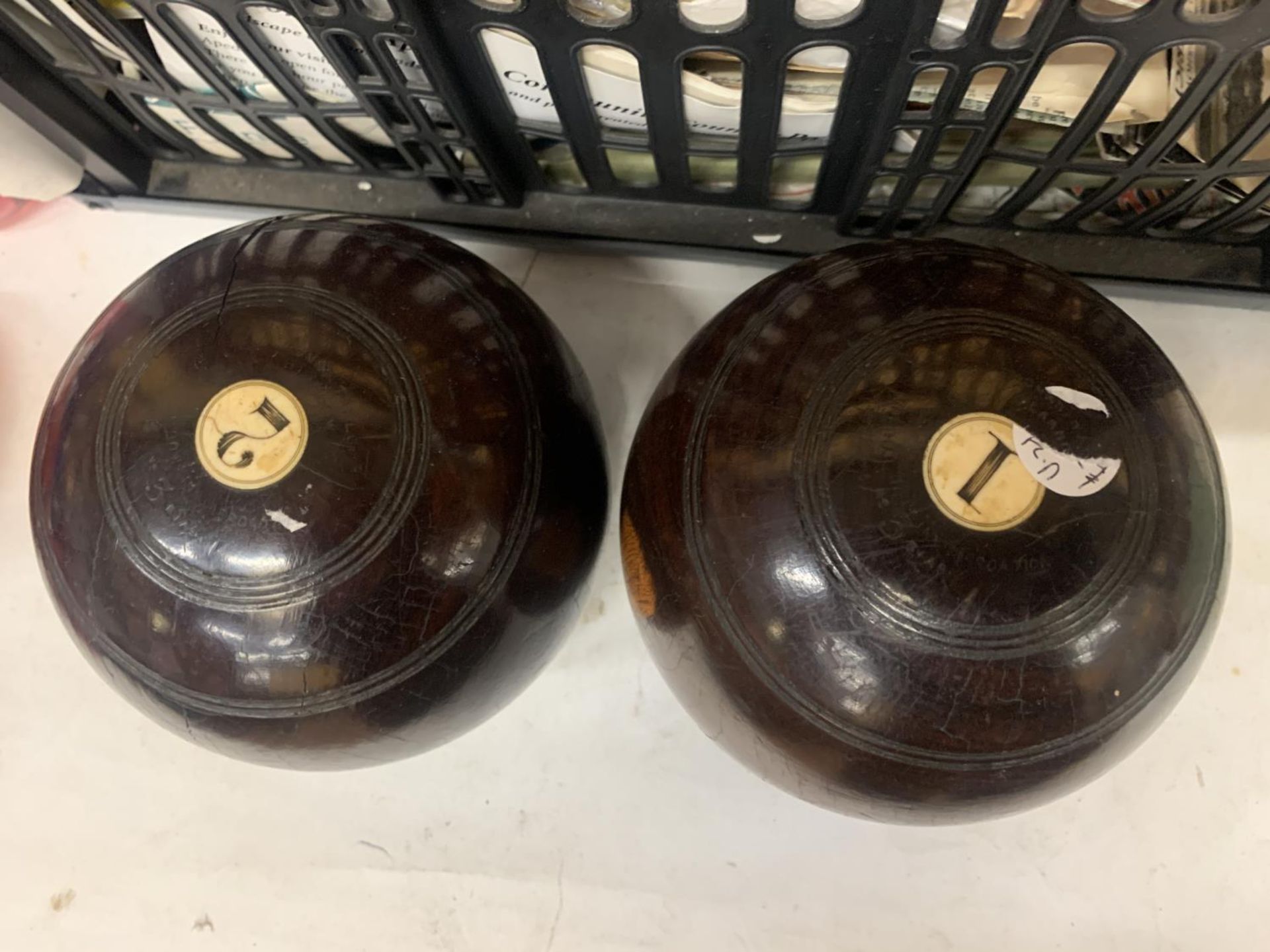 A PAIR OF VINTAGE BOWLS DATED 1894 AND 1904 - Image 2 of 2