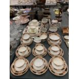 A LARGE QUANTITY OF TEAWARE ITEMS TO INCLUDE SUTHERLAND TO INCLUDE CUPS, SAUCERS, PLATES, CREAM