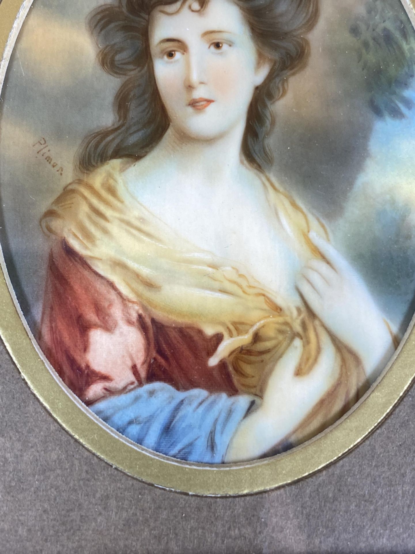 A GEORGIAN 18TH CENTURY HAND PAINTED PORTRAIT OF A LADY, SIGNED 'PLIMON' AND DATED TO THE REVERSE, - Image 4 of 9