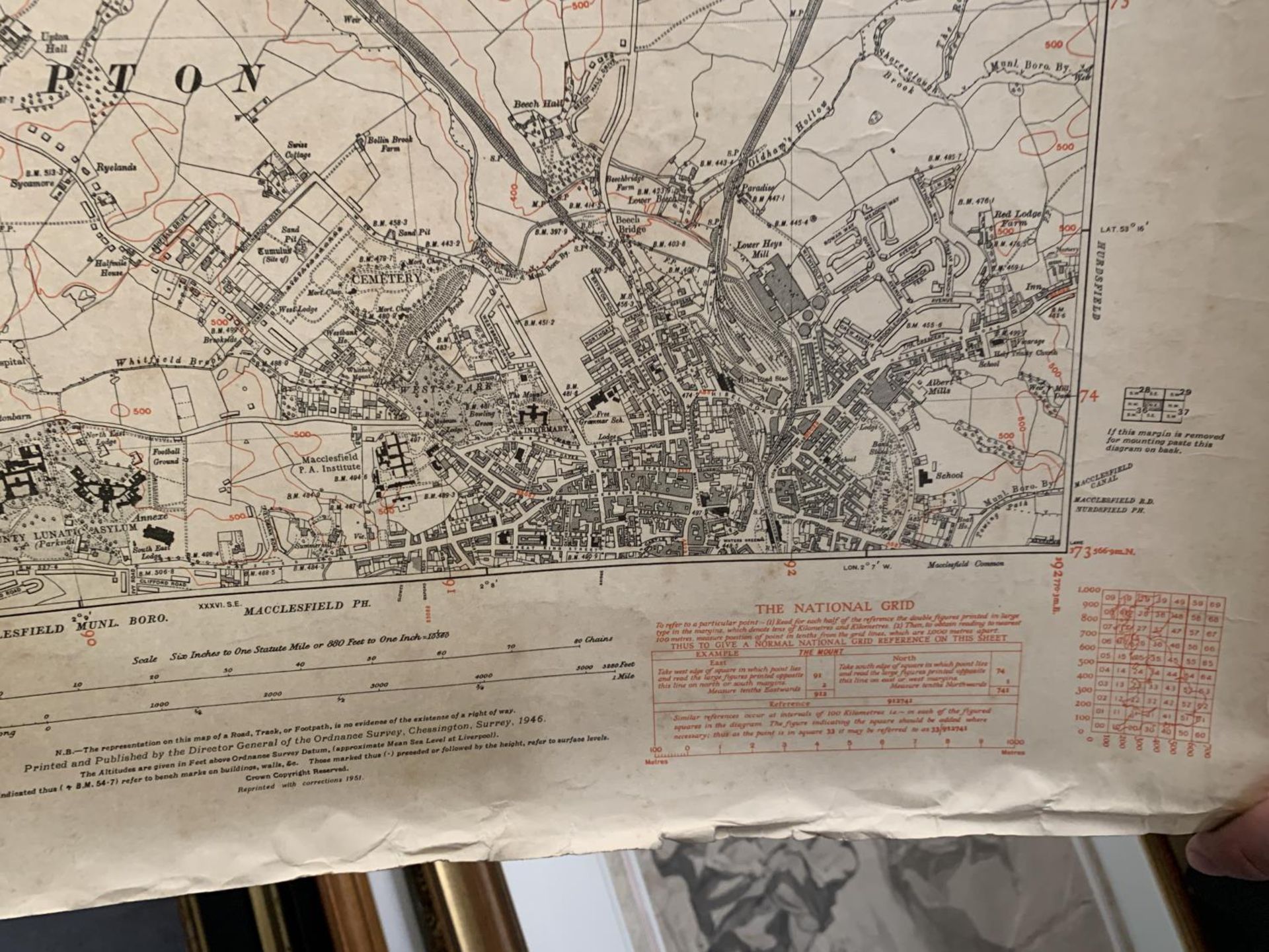 AN ANTIQUARIAN ORDNANCE SURVEY MAP OF STOCKPORT (DISLEY) CHESHIRE, A REVISION OF 1907 WITH ADDITIONS - Image 7 of 10