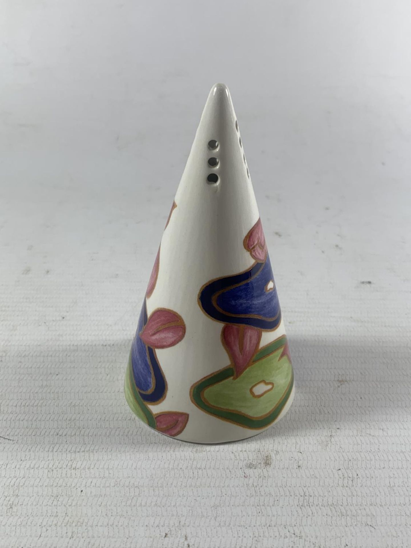 A LIMITED EDITION WEDGEWOOD CLARICE CLIFFE BLUE CHINTZ SUGAR SHAKER
