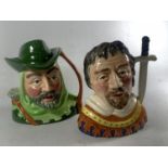 TWO SYLVAC TOBY JUGS ROBIN HOOD AND SHERRIFF OF NOTTINGHAM