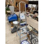 A FIVE RUNG MACALLISTER ALUMINIUM STEP LADDER