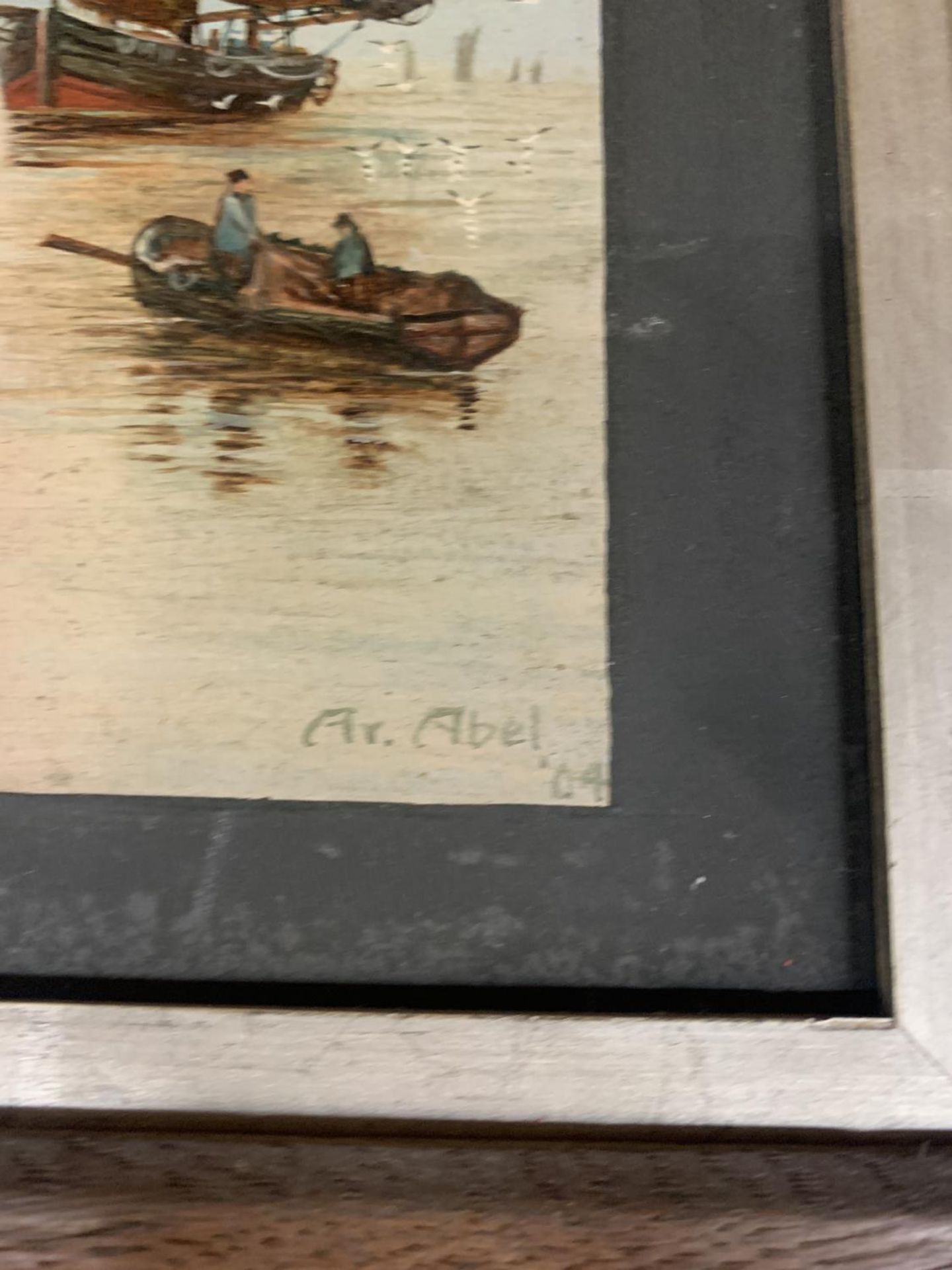 A 1904 MARITIME OIL PAINTING SIGNED A V ABEL - Bild 3 aus 3