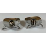 A PAIR OF ATLA DANISH SILVER PLATED SMALL CANDLE HOLDERS