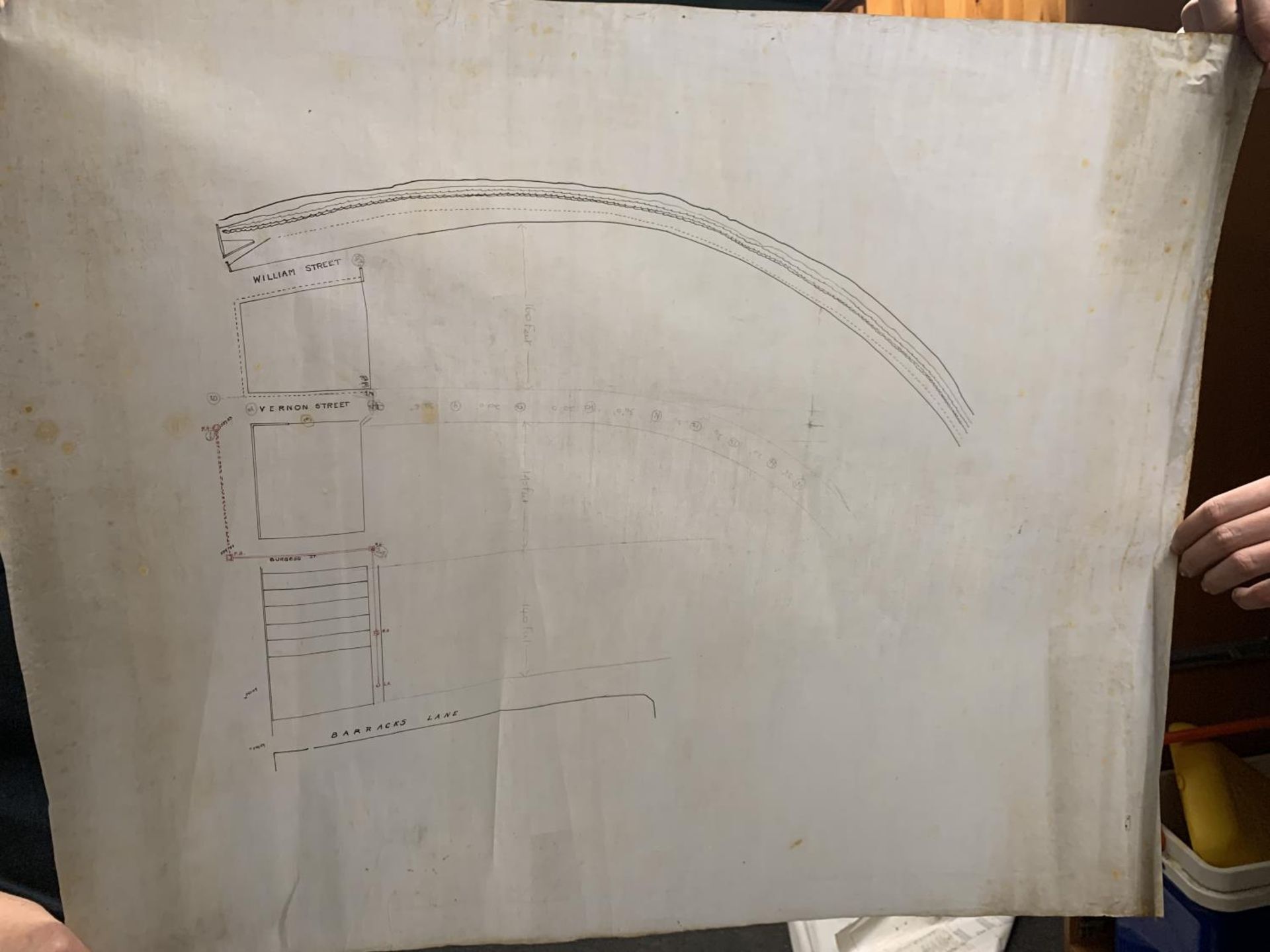 AN ANTIQUARIAN PLAN FOR F.D.BROCKLEHURST ESQ FOR THE PROPOSED STREETS AND BUILDING LAND OF BUXTON - Image 2 of 6