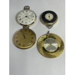 FOUR VARIOUS POCKET AND PENDANT WATCHES TWO SEKONDA SEEN WORKING BUT NO WARRANTY