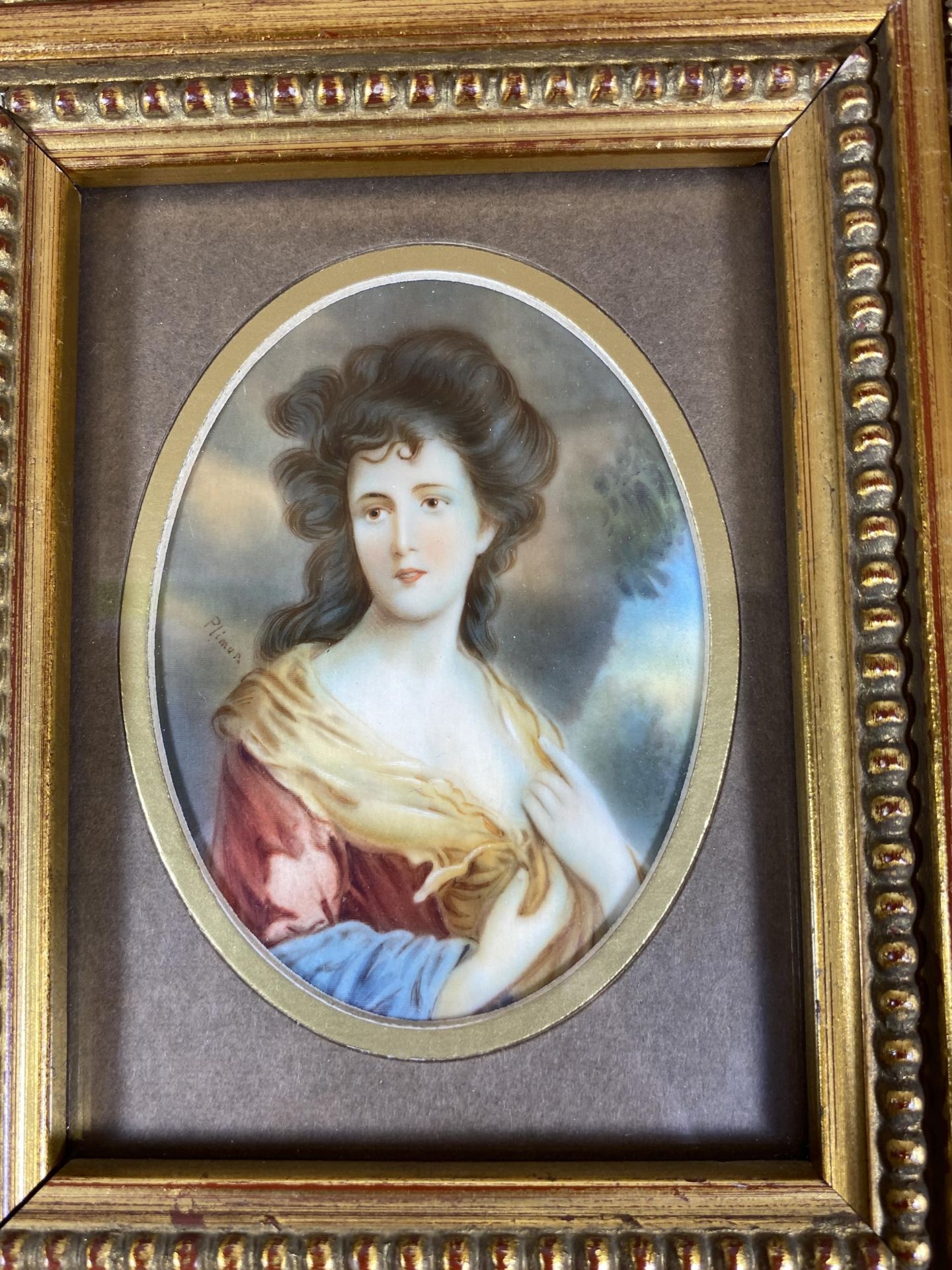 A GEORGIAN 18TH CENTURY HAND PAINTED PORTRAIT OF A LADY, SIGNED 'PLIMON' AND DATED TO THE REVERSE, - Image 2 of 9