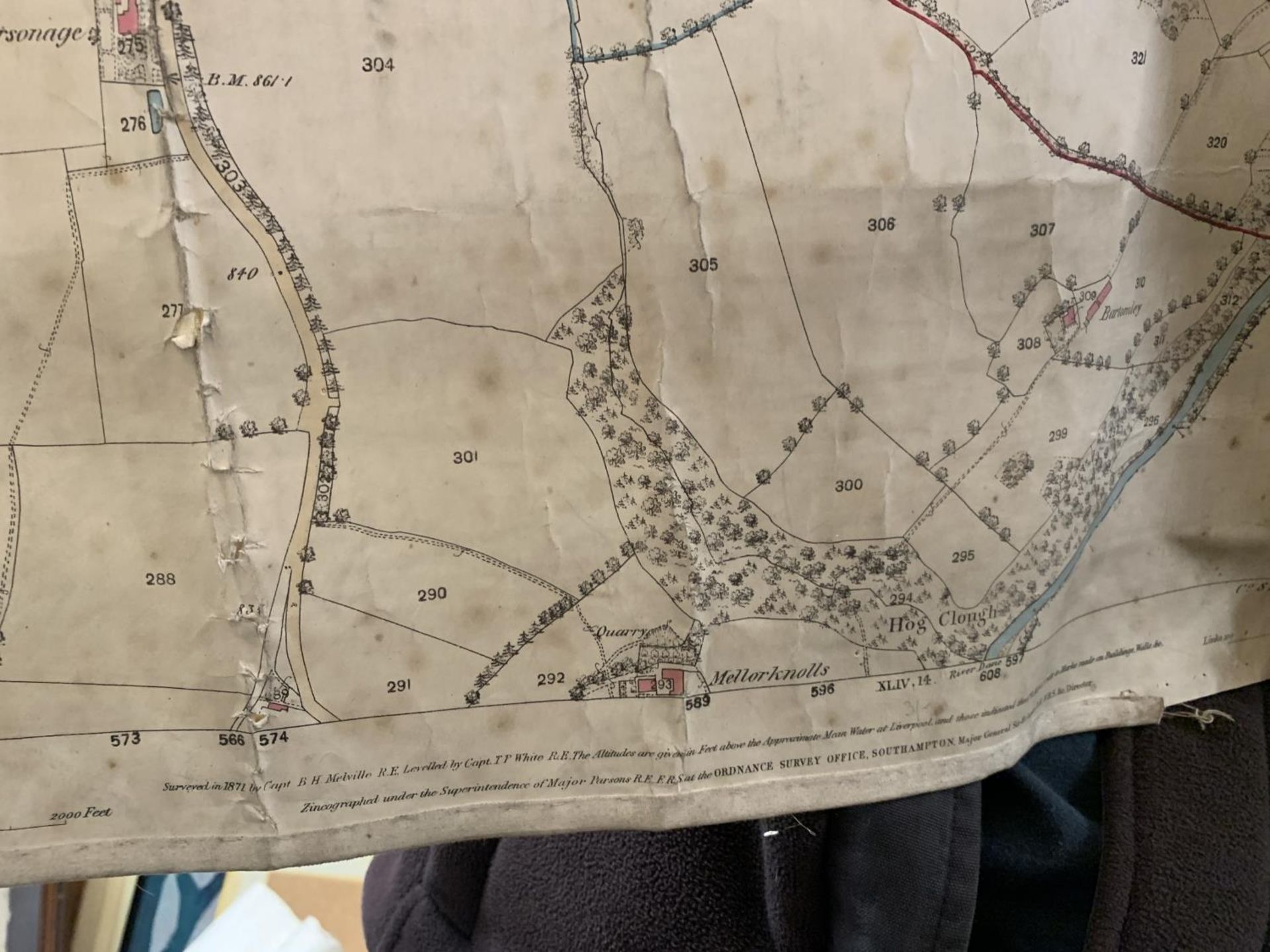 A SURVEYED IN 1871 ORDNANCE SURVEY MAP OF PRESTBURY PARISH, CHESHIRE ( EASTERN DEVISION ), A FIRST - Image 8 of 12