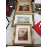 THREE 1850 BAXTER COLOURED PRINTS - FRAMED