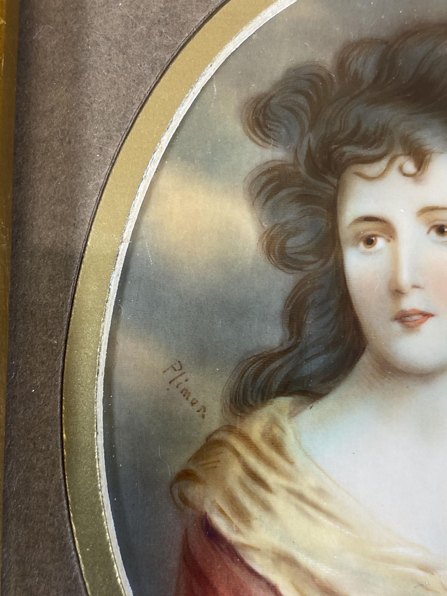 A GEORGIAN 18TH CENTURY HAND PAINTED PORTRAIT OF A LADY, SIGNED 'PLIMON' AND DATED TO THE REVERSE, - Image 5 of 9