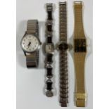 A GROUP OF FOUR VINTAGE WATCHES, PULSAR, SEKONDA, FOSSIL & ACCURIST