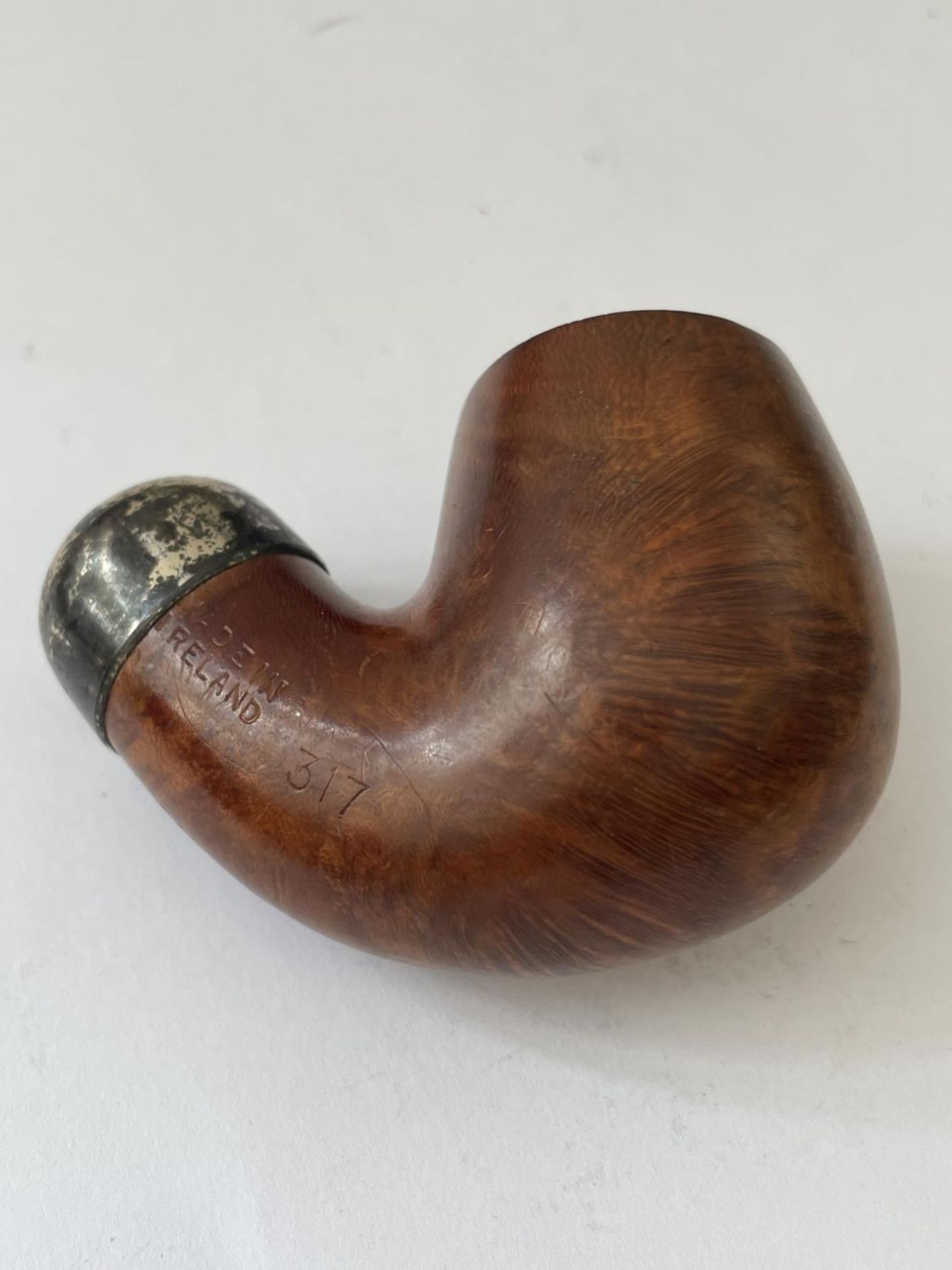 A PETERSONS SYSTEM PREMIER 317 PIPE BASE DUBLIN WITH STERLING SILVER COLLAR