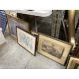 A MIXED GROUP OF FRAMED PRINTS, PENCIL SIGNED BOB RICHARDSON PRINT ETC