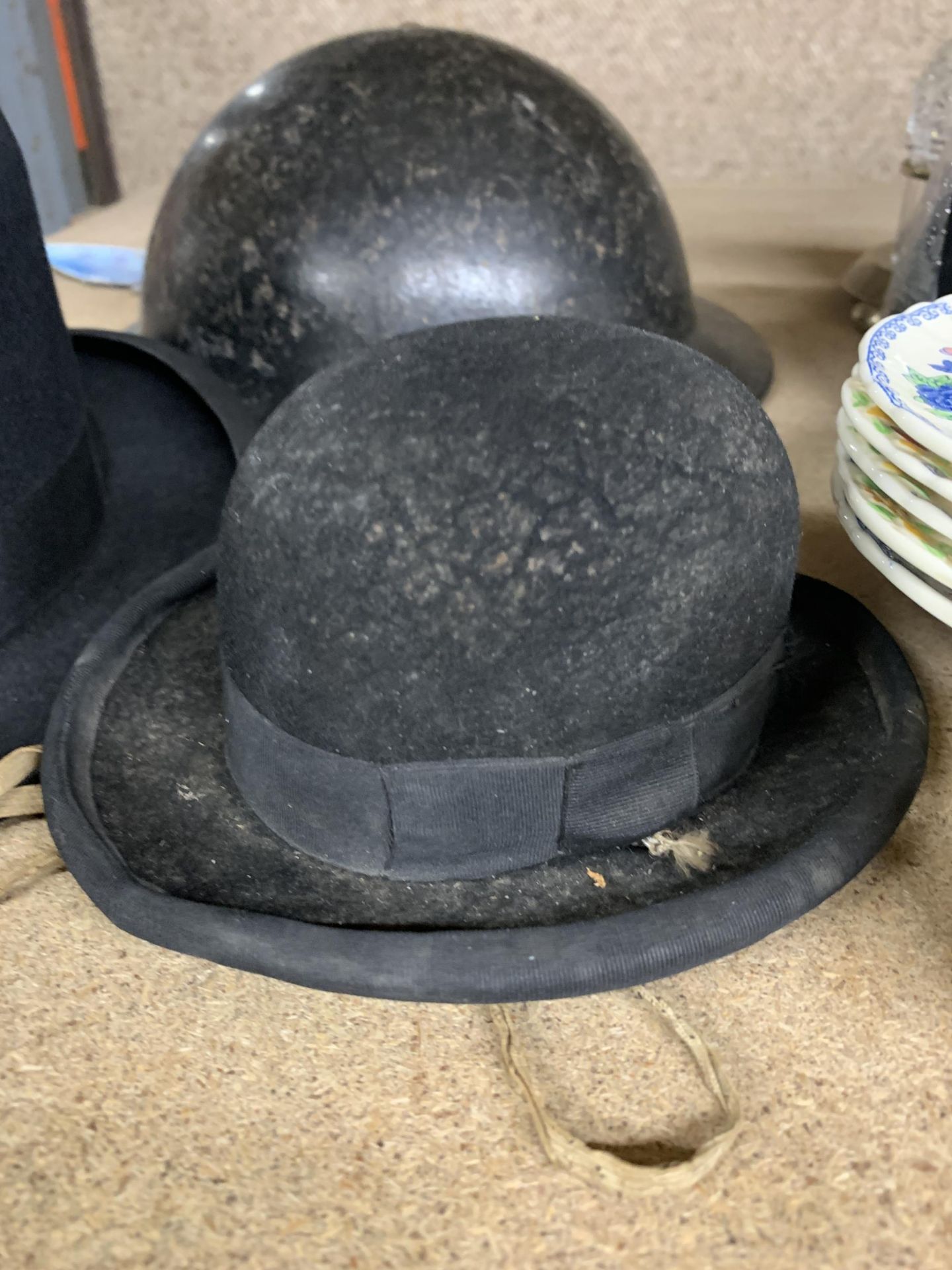 TWO ANTIQUE BOWLER HATS MEDIUM AND SMALL ONE BEING JACKSONS LIMITED THE NATIONAL STOCKPORT - Image 4 of 4