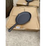 APPROXIMATELY TEN CAST IRON SKILLET PANS