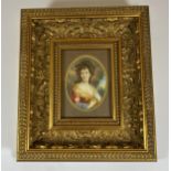 A GEORGIAN 18TH CENTURY HAND PAINTED PORTRAIT OF A LADY, SIGNED 'PLIMON' AND DATED TO THE REVERSE,