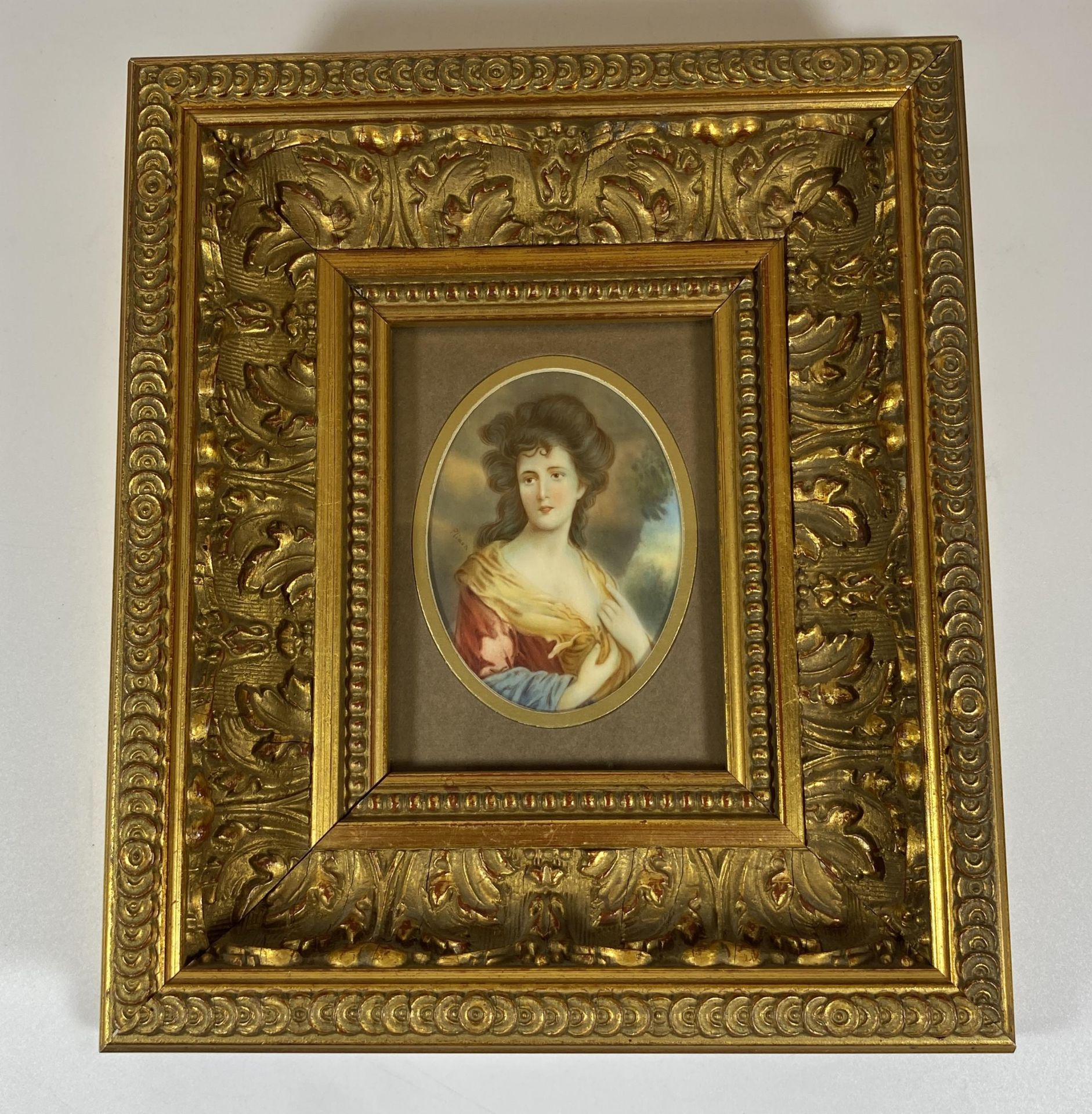 A GEORGIAN 18TH CENTURY HAND PAINTED PORTRAIT OF A LADY, SIGNED 'PLIMON' AND DATED TO THE REVERSE,