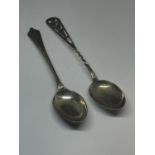 TWO HALLMARKED BIRMINGHAM SILVER SPOONS