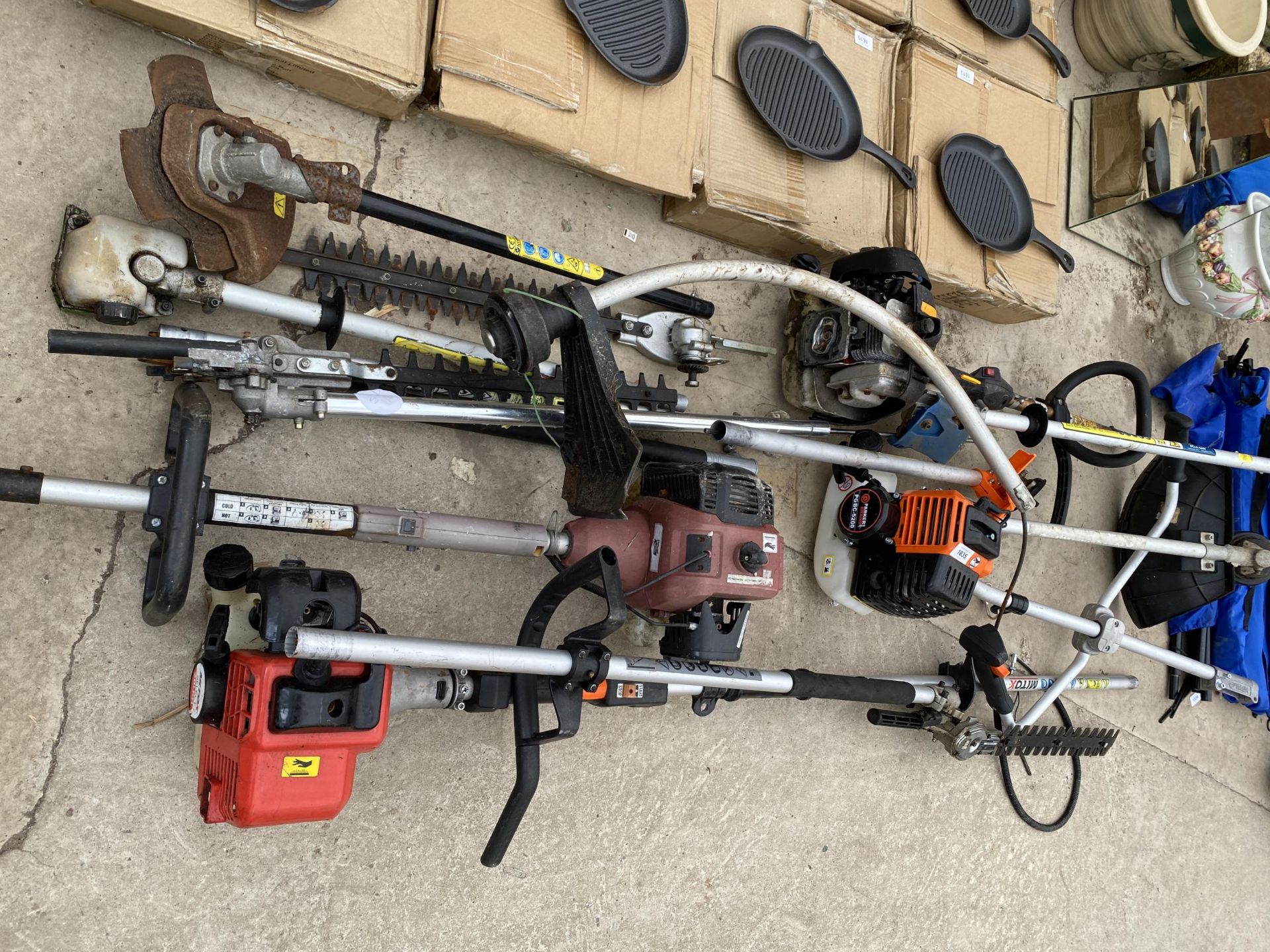 A LARGE ASSORTMENT OF STRIMMER AND LONG REACH HEDGE TRIMMER SPARE PARTS