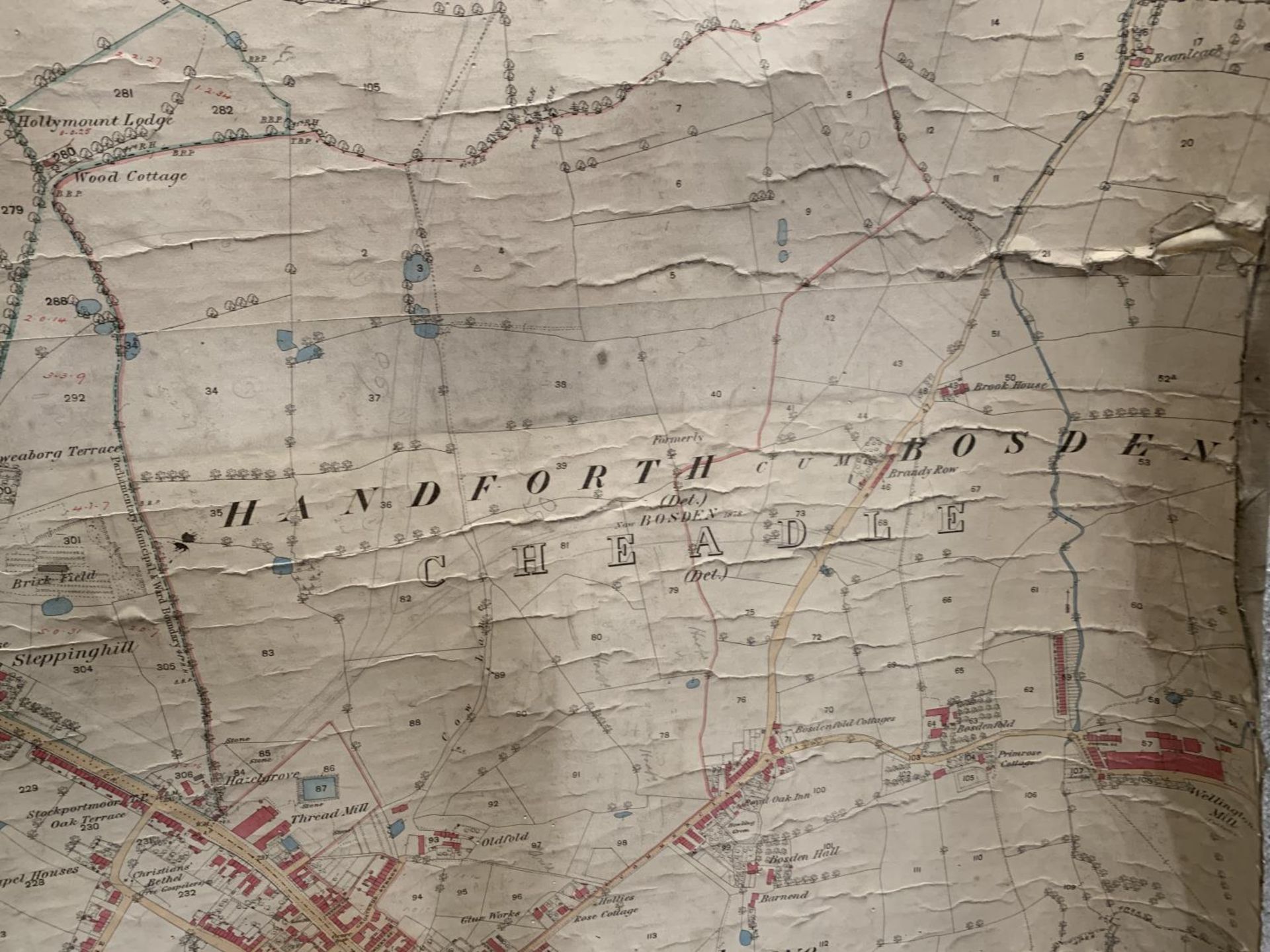 A VINTAGE ORDNANCE MAP OF CHEADLE TO INCORORATE HAZEL GROVE, PLUS A SECOND EDITION 1899 MAP OF - Image 8 of 9