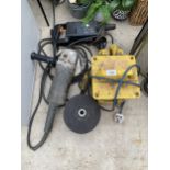 A 110V TRANSFORMER, AN ELU 110V ANGLE GRINDER AND A 110V BOSCH DRILL