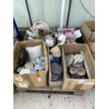 AN ASSORTMENT OF HOUSEHOLD CLEARANCE ITEMS TO INCLUDE CERAMICS AND DVDS ETC
