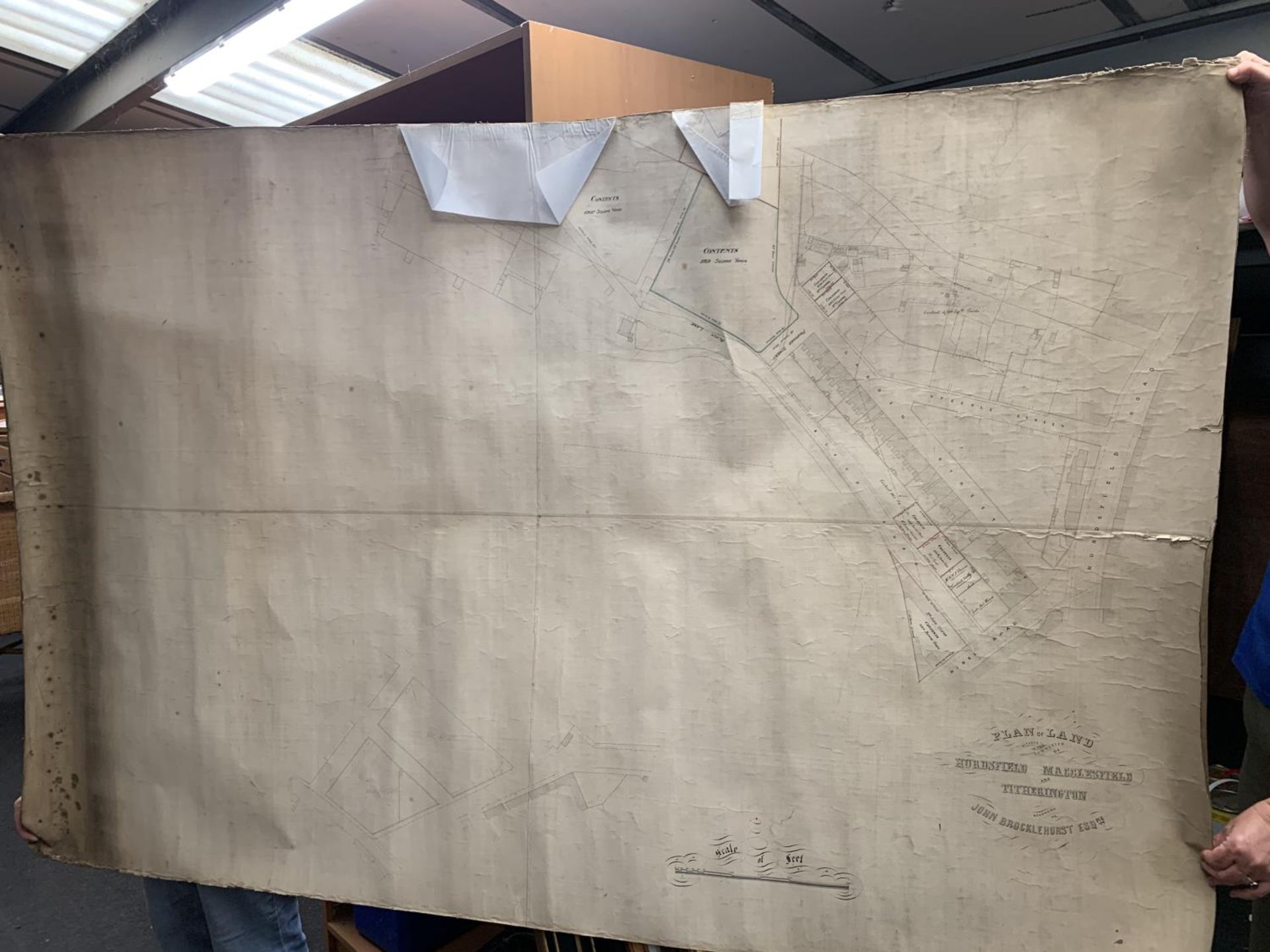 A VERY LARGE MAP OF PLAN SITUATE IN THE TOWNSHIPS OF HURDSFIELD, MACCLESFIELD AND TITHERINGTON